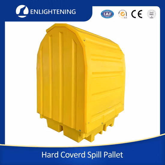1420X1470X2070mm 4X205LTR Бочки 410LTR Отстойник Емкость с твердым покрытием из желтого полиэтилена с твердым верхом 4 бочки Поддон для локализации разливов со сливом