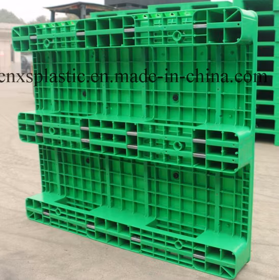 Пластиковый поддон для хранения на складе HDPE/PP с 3 направляющими назад